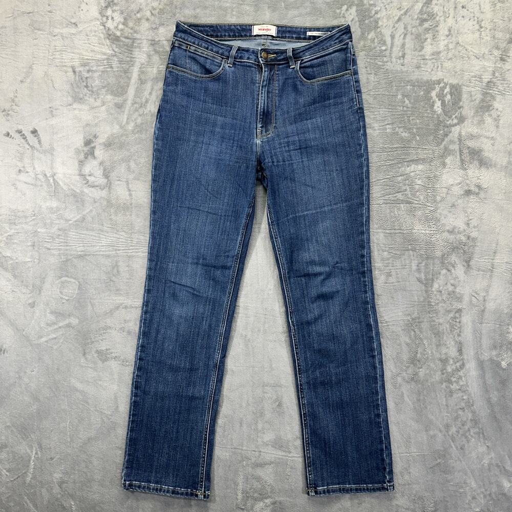 Wrangler High Rise True Straight Jeans Women's Size 32M Blue‎ Denim